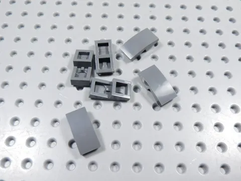 LEGO Lot of 6 Dark Bluish Gray 2x1 Curved Slopes No Stud BP