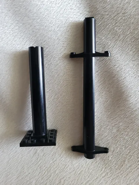 Lego Lot 2 Black Mast Pieces 2537a Middle 4844 Base Pirates 6274 6286 6270 6285