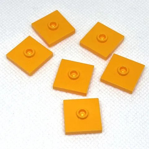 LEGO Parts - Bright Lt. Orange Plate 2 x 2 1 Stud Center Jumper - 87580 - QTY 6