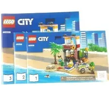 LEGO® CITY Beach Lifeguard Station 60328-1 Set of 3 INSTRUCTION MANUALS Complete