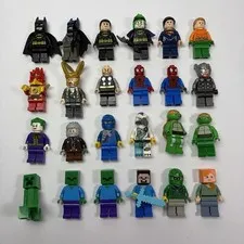 LOT of 24 LEGO Batman Minecraft Marvel etc. Minifigure Lot