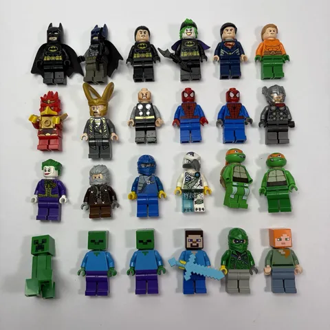 LOT of 24 LEGO Batman Minecraft Marvel etc. Minifigure Lot
