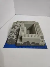 Vintage Lego Raised Gray Blue Baseplate 2552 Pirates 6276 6277 32 x 32 Ramp Pit