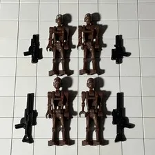 Lego Lot of 4 Commando Droid Minifigure Dark Brown Star Wars (9488) 75002 F3 61