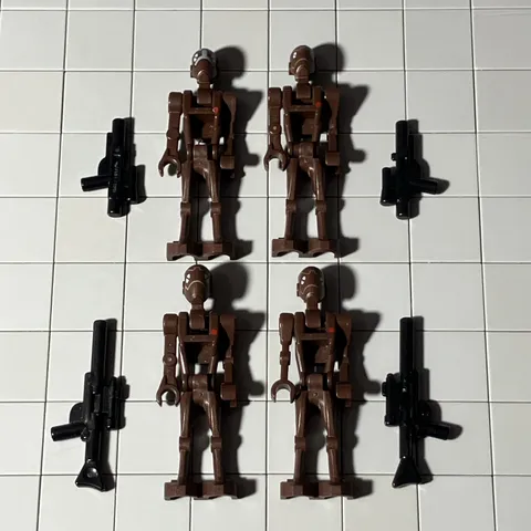 Lego Lot of 4 Commando Droid Minifigure Dark Brown Star Wars (9488) 75002 F3 61