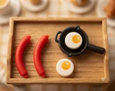 LEGO Minifigure Fry Pan with Egg Sausage Lot of 2 FOOD SET  Breakfast Kitchen