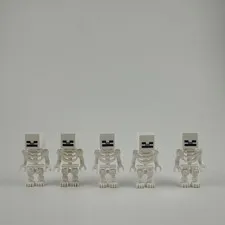Lego Minecraft Skeleton Minifigure  lot of 5 Good condition