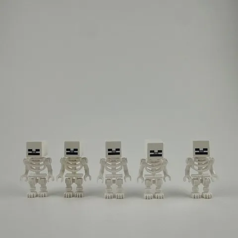 Lego Minecraft Skeleton Minifigure  lot of 5 Good condition