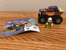 LEGO City 60251 Monster Truck Set Complete w/ Minifigure, Manual - Race Stunts