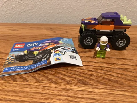 LEGO City 60251 Monster Truck Set Complete w/ Minifigure, Manual - Race Stunts
