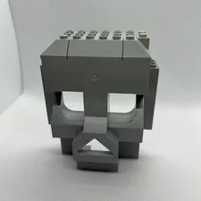 LEGO Light Bluish Gray 4x10x10 Rock Skull Head 2003 Vintage Lego Piece