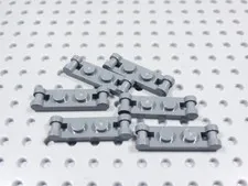 LEGO Lot of 6 Dark Bluish Gray 1x2 Plates w/ Closed Handle on Ends BE