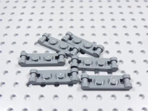LEGO Lot of 6 Dark Bluish Gray 1x2 Plates w/ Closed Handle on Ends BE