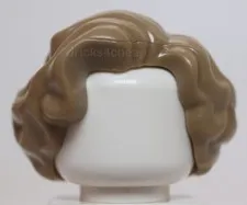 Lego Dark Tan Minifigure Hair Female Short Wavy with Side Part