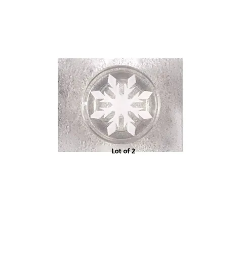 NEW Lego Round 1 x 1 Tile with White Snowflake with 8 Points Pattern Lot of 2