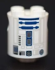 LEGO Star Wars R2-D2 Astromech Droid 1x2 Round Brick body white blue 6055181