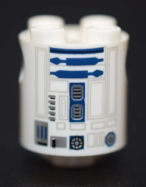 LEGO Star Wars R2-D2 Astromech Droid 1x2 Round Brick body white blue 6055181