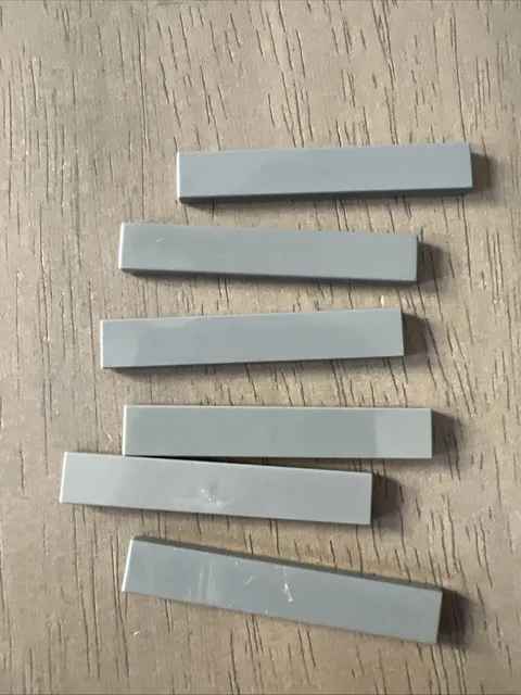 LEGO 6636 Dari Bluish Gray Tile 1x6 - 6 Pieces