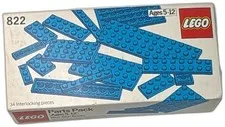 LEGO 822 Parts Pack Blue Slim Bricks Vintage 1980 Set 34 Pieces Boxed
