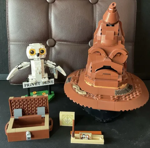 LEGOS - Harry Potter Lot - Sorting Hat & Hedwig (Built And Incomplete)