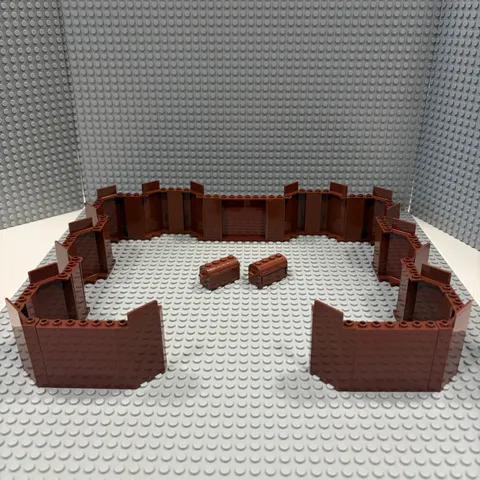Lego Castle Tan : Includes Arch + Walls (87421 + 59349) + Axes + MORE !