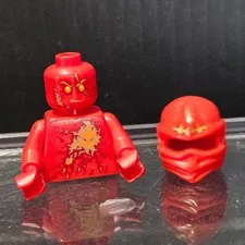 LEGO Ninjago NRG KAI Red Minifigure TORSO HELMET HEAD from Set 9591 - AUTHENTIC!