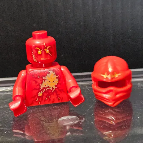 LEGO Ninjago NRG KAI Red Minifigure TORSO HELMET HEAD from Set 9591 - AUTHENTIC!