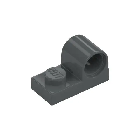 LEGO 10x Dark Bluish Gray Plate, Modified 1 x 2 with Pin Hole on Top inv.628