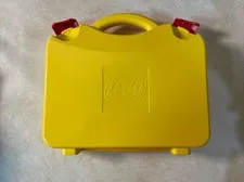 LEGO - Plastic Latching Storage Carry Case w/Dividers - 2012 - Yellow/Orange/Red