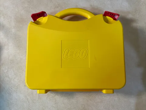 LEGO - Plastic Latching Storage Carry Case w/Dividers - 2012 - Yellow/Orange/Red