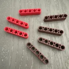 LEGO Beam 5 (32316) 7 Pieces Red Brown
