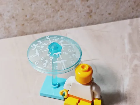 New LEGO Fountain Spray Printed Topper Free Stand Translucent Water drops Clear