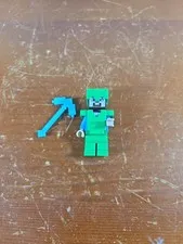 Lego Steve 21243 Bright Green Legs Helmet and Armor Minecraft Minifigure