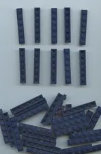 LEGO x 40 Dark Blue Plate 1 x 6 3666