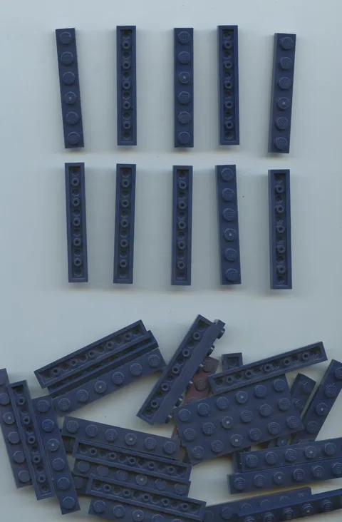 LEGO x 40 Dark Blue Plate 1 x 6 3666