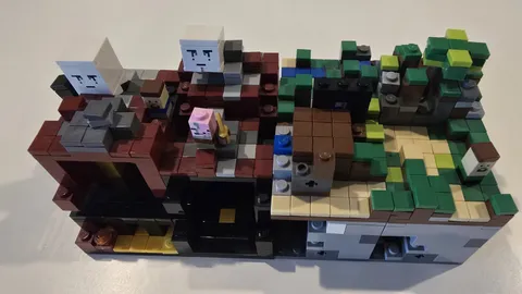 LEGO Minecraft Micro World Overworld 21102 + Nether 21106 ~95% Complete 