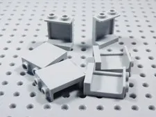 LEGO Lot of 6 Light Bluish Gray 1x2x2 Wall Panels BR