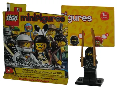 LEGO Series 1 Black Ninja With Swords (2010) MiniFigure Toy Figure