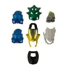 Lego Bionicle Masks Lot of 7 Mohtrek Miru Nuva Ruru Piraka Thok Kaukau