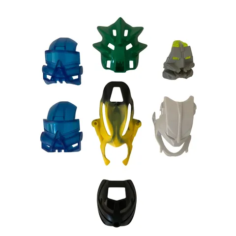 Lego Bionicle Masks Lot of 7 Mohtrek Miru Nuva Ruru Piraka Thok Kaukau