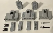 LEGO Castle Parts Pieces for 8823 & 8813 Panels Walls w/ Stickers Swords Flags
