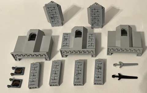 LEGO Castle Parts Pieces for 8823 & 8813 Panels Walls w/ Stickers Swords Flags