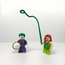 Lego Minifigure Poison Ivy Hair Over Shoulder & Jokerland Joker With Pie
