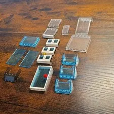 LEGO Translucent Clear Blue Glass Window Door Windshield Canopy Pieces Lot