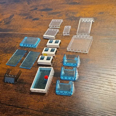 LEGO Translucent Clear Blue Glass Window Door Windshield Canopy Pieces Lot