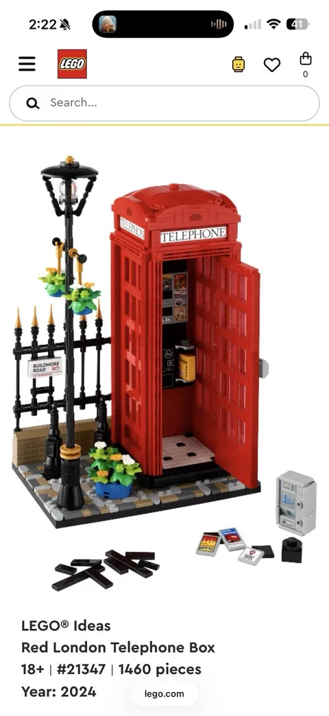 LEGO Ideas: Red London Telephone Box (21347)