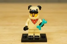 LEGO Pug Costume Guy Collectible Minifigure Series 21 CMF 71029 & Teal Bone