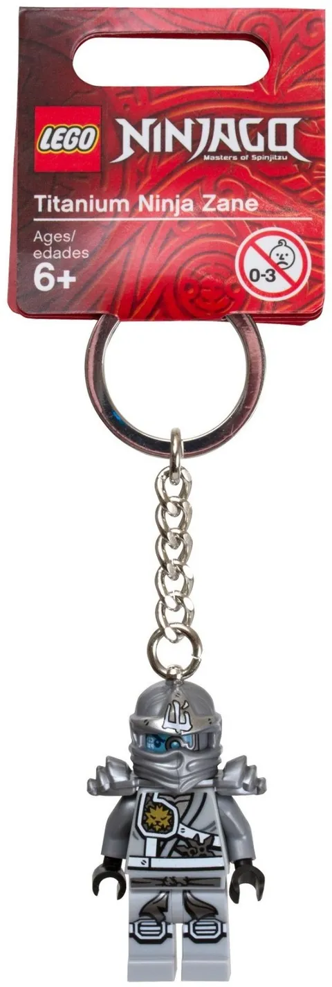 LEGO Ninjago Silver Titanium Zane 851352 Rare Minifigure Keychain! 