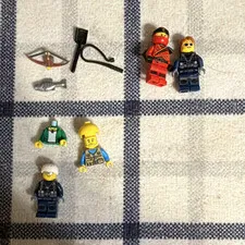 LEGO Minifigure Lot 4 Minifigures w/ Accessories Bow Arrow Whip Plastic