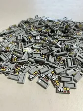 Lego Medium Stone Grey Tile Deco 1x2, Part 3069px19 50290 - 100 gauge Legos